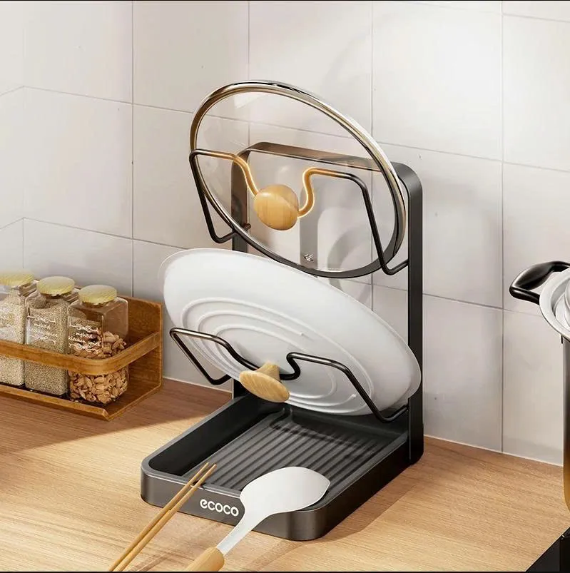 Kệ để vung nồi thớt để bàn ECOCO E25174 kèm khay hứng nước Kệ để vung nồi thớt để bàn ECOCO E25174 kèm khay hứng nước