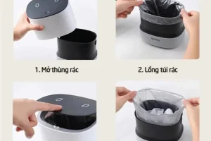 Thùng rác mini ECOCO E2241 thiết kế mở nắp một chạm