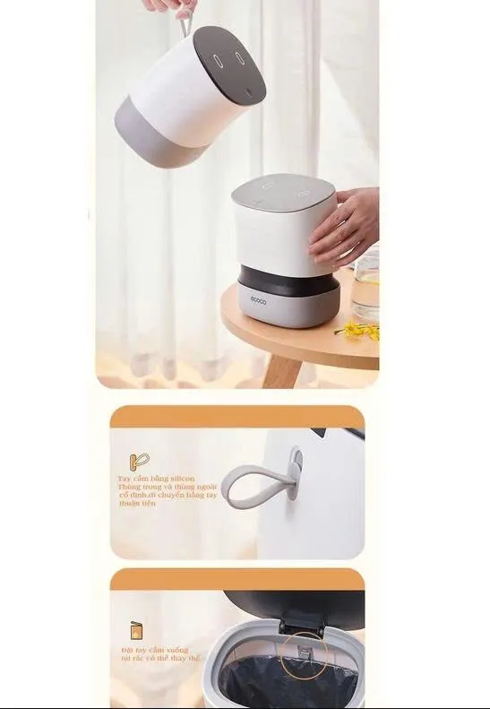 Thùng rác mini ECOCO E2241 thiết kế mở nắp một chạm Thùng rác mini ECOCO E2241 thiết kế mở nắp một chạm