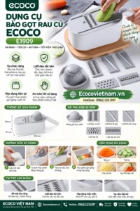 Dụng Cụ Bào Gọt Rau Củ ECOCO E1909 | Dao Gọt Vỏ Rau Củ Đa Năng 14 Dụng Cụ Bào Gọt Rau Củ ECOCO E1909