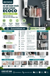Kệ Để Bàn Chải Đánh Răng ECOCO E1924-E1925-E1926 | Kèm Cốc Từ Tính Cao Cấp 28 Kệ Để Bàn Chải Đánh Răng ECOCO