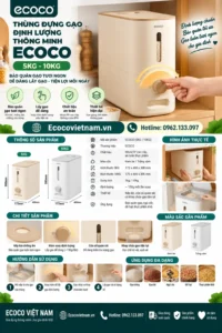 Thùng đựng gạo định lượng thông minh