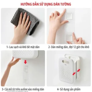 GIỏ đựng quần áo dán tường gấp gọn ecoco