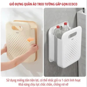 GIỏ đựng quần áo dán tường gấp gọn ecoco