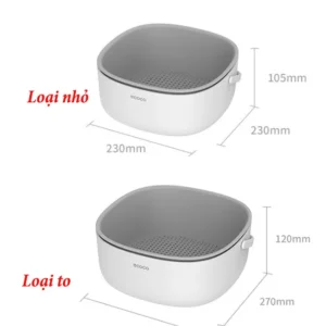 Chậu Rửa Kèm Rổ ECOCO E2025 E2026 | Chậu Rửa Rau Đa Năng Có Rổ Lọc 23 Chậu rửa kèm rổ thông minh