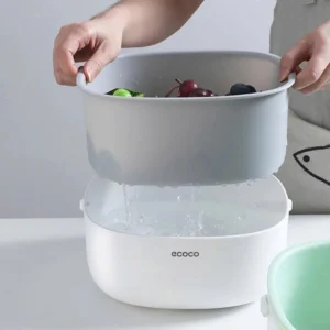 Chậu Rửa Kèm Rổ ECOCO E2025 E2026 | Chậu Rửa Rau Đa Năng Có Rổ Lọc 16 Chậu rửa kèm rổ thông minh