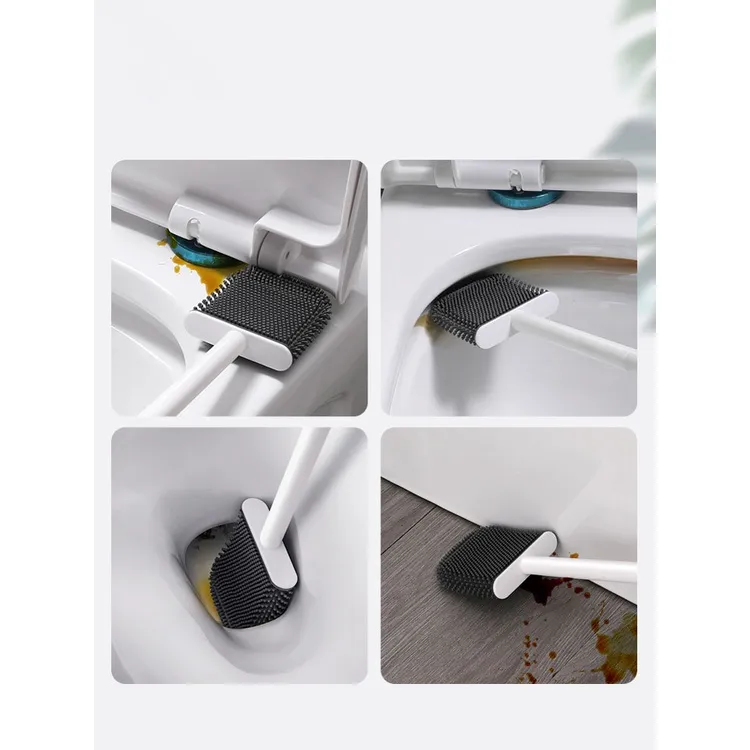 Cọ Vệ Sinh Nhà Vệ Sinh ECOCO E2204 | Bàn Chải Cọ Bồn Cầu Dán Tường Không Khoan 5 Cọ vệ sinh đầu dẹt silicon