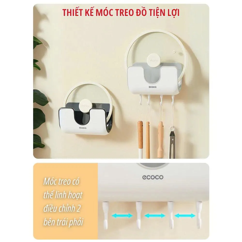 Giá Cài Nắp Vung Cài Thớt ECOCO E1813 | Kệ Để Nắp Nồi Dán Tường 2 Giá cài nắp vung nồi thớt e1813