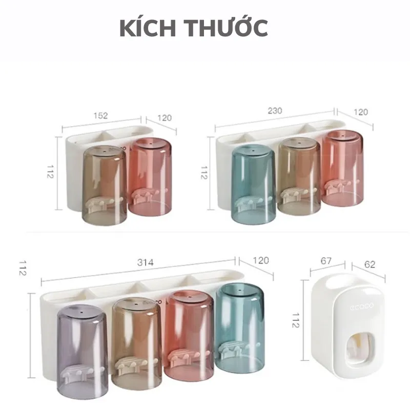 Kệ Để Bàn Chải Đánh Răng ECOCO E1924-E1925-E1926 | Kèm Cốc Từ Tính Cao Cấp 12 Kệ để bàn chải đánh răng kèm cốc