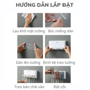 Kệ Để Bàn Chải Đánh Răng ECOCO E1924-E1925-E1926 | Kèm Cốc Từ Tính Cao Cấp 26 Kệ để bàn chải đánh răng kèm cốc