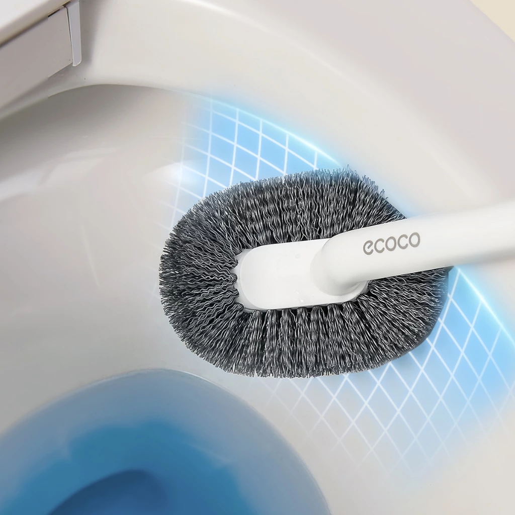 Chổi Cọ Bồn Cầu ECOCO E25044 Treo Tường | Cọ Toilet Chữ S 360° 2 Chổi cọ bộn cầu lông cước Ecoco E25044